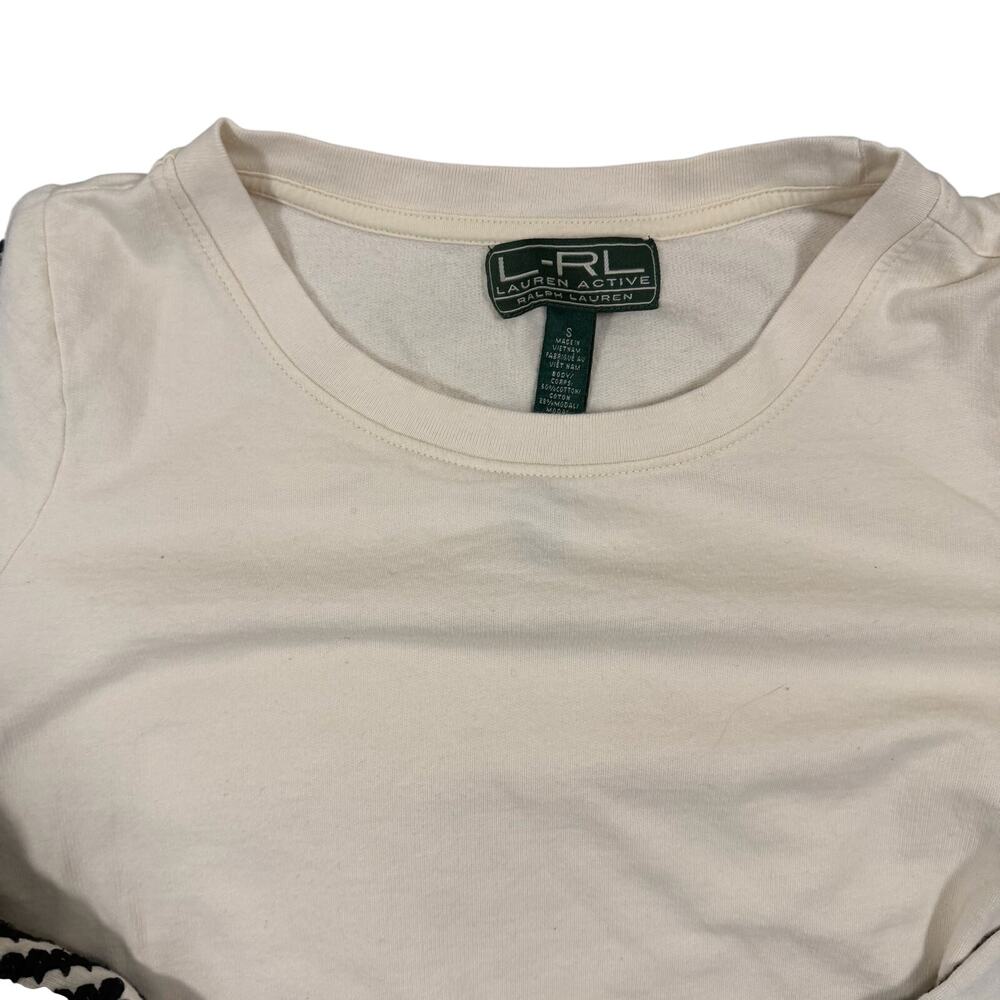 Ralph Lauren Lauren Active Sweatshirt Womens Small Cream Long Sleeve Crewneck